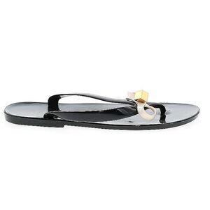 TED BAKER London Black rafeek bow gold cube jelly Sandals sz‎ 5